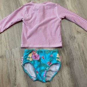 2T Rufflebutts 2 piece long sleeve rashguard set